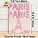 Paris Eiffel Tower Themed Painting Poster, Soft Pink Hand-drawn Style Poster, Gentle Romantic Piece Ideal For Bedroom, Living Room Wall Decor_maomaolike.com