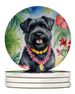 Bouvier Des Flandres Luau Large Sandstone Coasters Pack Of 4 Absorbent Round Coasters Decor Gifts For Men Or Women, 4 In, Multicolor_maomaolike.com