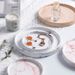 Nordic Style INS Ceramic Cement Transfer Printing Paper Flower Pot Base Water Catchment Tray Decorative Round Home Decor_maomaolike.com