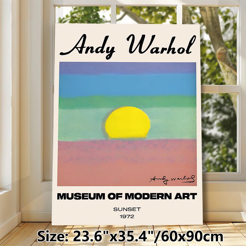 Sunset Themed Painting Poster, Soft Layered Color-blocked Modern Art Poster, Stylish Artistic Decor Suitable For Living Room, Studio And Home Display_maomaolike.com