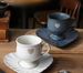 Vintage Kiln Style Coffee Cup Plate, American Latte Art Vintage Coffee Cup Set, Heart-shaped High Footed Mug_maomaolike.com