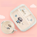 Bamboo Fiber Children's Bowl With Compartments, Non-Spill, Cute Cartoon Design, Baby Home Use Eating Bowl, Spoon, And_maomaolike.com