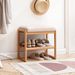 Natural Solid Wood Shoe Bench, Beech Wood Storage Rack Organizer With High Rebound Sponge Cushion_maomaolike.com