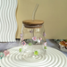 Creative Rose Glass Cup, Niche High-value Juice Milk Tea Cup, Exquisite Cup, Large Capacity Water Cup With Straw_maomaolike.com