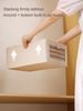 Cotton Linen Fabric Storage Bins, Stackable Closet Organizer Box With PP Board, Visual Mesh Window For Wardrobe Shelves_maomaolike.com