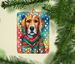 Beagle Christmas Porcelain Ornament Christmas Tree Hanging Decorations For Home Christmas Holiday, Rectangle, Gift, Multicolor_maomaolike.com