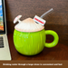 Coconut Shaped Mug With Cute Lid, Straw Water Cup, Birthday Gift Cup, Couple's High-value Milk Breakfast Cup_maomaolike.com