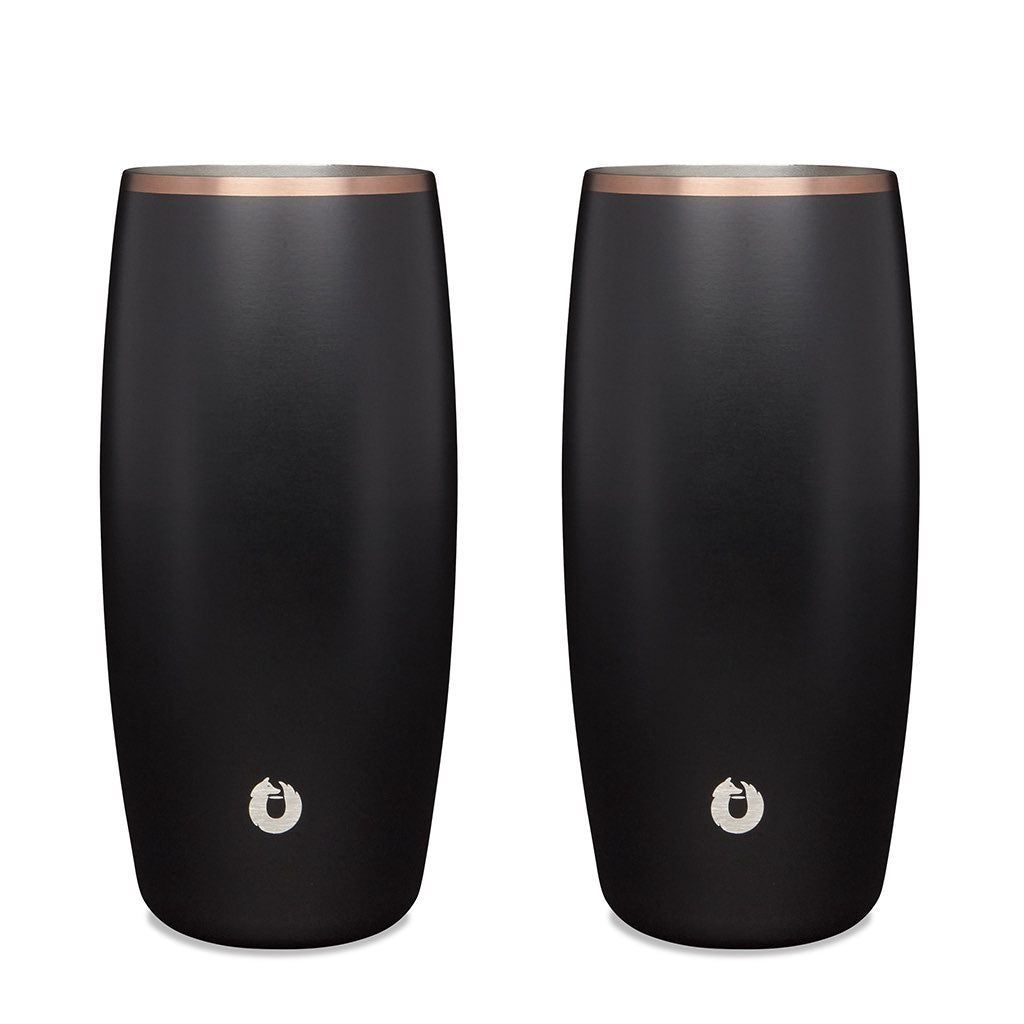 Stainless Steel Beer Glass Set, Set Of 2 - Black_maomaolike.com