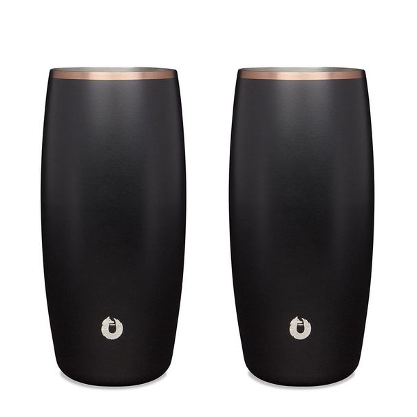 Stainless Steel Beer Glass Set, Set Of 2 - Black_maomaolike.com