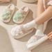 Fashion Couple Winter Slides Warm Plaid Fluffy Slippers Soft Sole Flip Flops For Women And Men Home Indoor Non-slip_maomaolike.com
