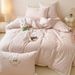 Brushed Cartoon Rabbit Girly Style Long Staple Pure Cotton Four-Piece Set Embroidered Duvet Cover For 1.2m Bed_maomaolike.com