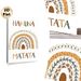 Hakuna Matata Themed Painting Poster, Bohemian Earth-toned Patterned Rainbow With Leaf Accents Poster, Positive Relaxing Decor For Living Room_maomaolike.com