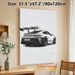Sports Car Painting Poster, Sleek Monochrome 2022 GT3 RS Racing Car Poster, Stylized High-performance Automotive Artwork, Ideal For Garage, Man Cave_maomaolike.com