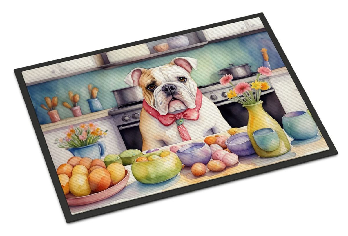 Decorating Easter English Bulldog Doormat Front Door Mat Indoor Outdoor Rugs For Entryway, Non Slip Washable Low Pile, 24H X 36W_maomaolike.com
