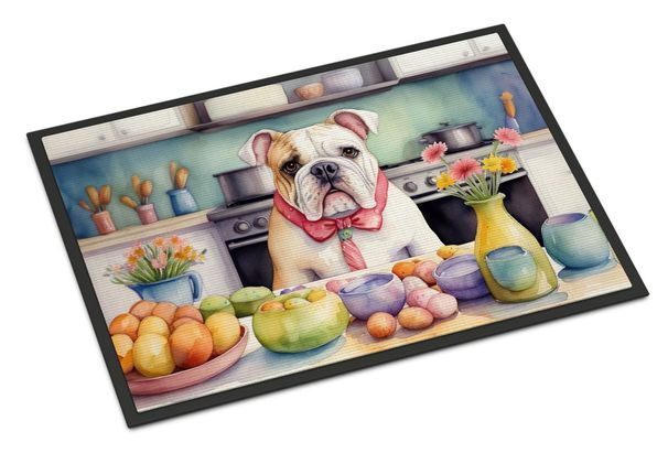 Decorating Easter English Bulldog Doormat Front Door Mat Indoor Outdoor Rugs For Entryway, Non Slip Washable Low Pile, 24H X 36W_maomaolike.com