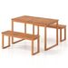 3 Pieces Acacia Wood Picnic Set With Outdoor Dining Table And 2 Benches For 4 People For Patio, Garden, Yard, Or Poolside Use_maomaolike.com