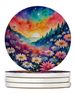 Colorful Asters Large Sandstone Coasters Pack Of 4 Absorbent Round Coasters Decor Gifts For Men Or Women, 4 In, Multicolor_maomaolike.com