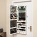 Lockable Wall Mount Mirrored Jewelry Cabinet With LED Lights_maomaolike.com
