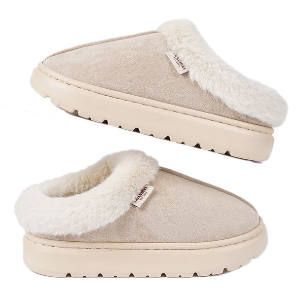 Winter Casual House Men 2026 Outdoor Warm Cotton Shoes For Women Indoor Plush Padded Slippers Female_maomaolike.com