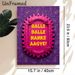Balle Balle Nanke Aagye Themed Painting Poster, Vibrant Steampunk-style Pink Gear-framed With Purple Paisley Background Poster, Eye-catching Cultural_maomaolike.com