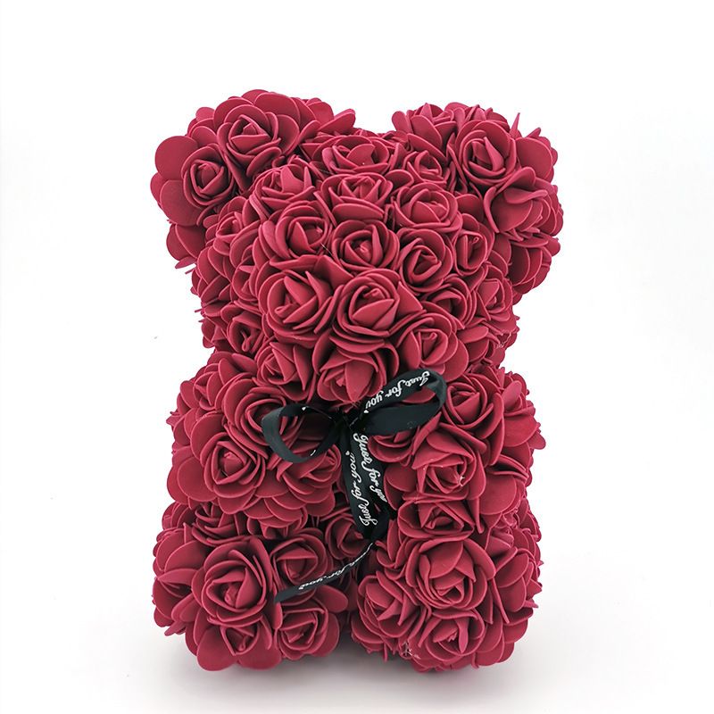 PE Foam Flower Teddy Bear - Everlasting Rose Teddy Bear, Lifelike Artificial Floral Gift For Wedding, Home Decor, And Special Occasions_maomaolike.com