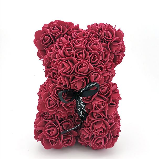PE Foam Flower Teddy Bear - Everlasting Rose Teddy Bear, Lifelike Artificial Floral Gift For Wedding, Home Decor, And Special Occasions_maomaolike.com