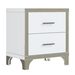 Elegant High Gloss Nightstand With Metal Handle,Mirrored Bedside Table With 2 Drawers For Bedroom,Living Room_maomaolike.com
