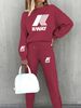 Women's Fashion Street Printed Sweatshirt Set_maomaolike.com