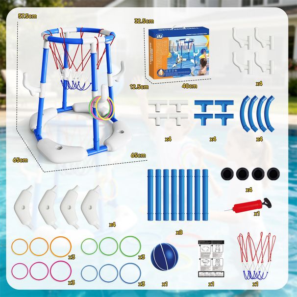 2-in-1 Floating Basketball Hoop – Water Play Goal For Kids, Pool Party & Outdoor Sports Toy_maomaolike.com