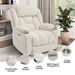 Power Lift Recliner Chair For Elderly, Recliner Chair With Massage & Heat, Electric Leather Lift Recliner Chair For Living Room With Side Pocket, USB & Type-C Charge Port, Beige_maomaolike.com