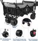 Collapsible Wagon Heavy Duty Folding Wagon Cart With Removable Canopy, 4" Wide Large All Terrain Wheels, Brake, Adjustable Handles,Cooler Bag Utility Carts For Outdoor Garden Beach_maomaolike.com