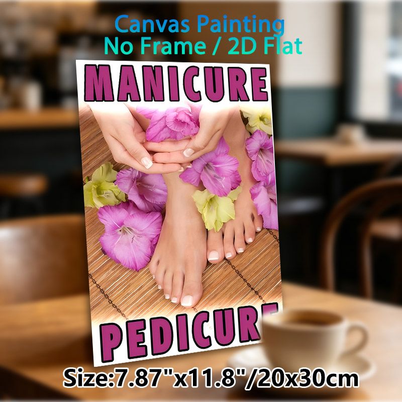 Manicure & Pedicure Painting Poster, Vibrant Floral-accented Manicure & Pedicure Scene Poster, Elegant Spa-style Decor Ideal For Beauty Salons, Spa_maomaolike.com