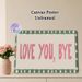 Love You Bye Typography Painting Poster, Warm-toned Hand-drawn Border Poster, Heartfelt Decorative Piece Suitable For Entryway, Living Room_maomaolike.com