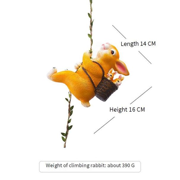 Easter Day Cute Animal Ornaments Little Rabbit Wall Outdoor Garden Pot Hanging Courtyard Climbing Tree Landscaping Pipe_maomaolike.com
