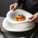 Ceramic Western Dessert High-end Irregular Dish Plate Fruit Salad Bowl Hotel Commercial Tableware_maomaolike.com