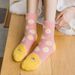 New autumn and winter coral fleece women's socks warm thick floor socks no linting socks embroidered warm socks_maomaolike.com