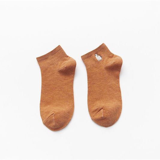 Unisex Socks women's socks Thin cotton ins cute embroidery cartoon boat socks preppy style_maomaolike.com