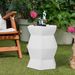 16.75 Inch/17 Inch/17.25 Inch/17.75inch Drum Stool Ceramic Side Table Hollow White Cutwork Traditional Garden Stool Hollow Outdoor Side Table_maomaolike.com
