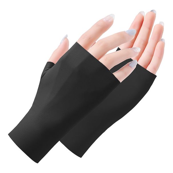 New mittens summer sunscreen gloves ice silk half-finger outdoor travel riding anti-ultraviolet manicure thin gloves_maomaolike.com