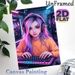 Anime Gamer Girl Painting Poster, Vibrant Neon-lit Anime Style Poster, Eye-catching Gaming-themed Decor Suitable For Gaming Room, Bedroom_maomaolike.com