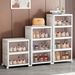 Stackable Shoe Storage Rack, Plastic Cabinet With Clear Doors For Home Use_maomaolike.com