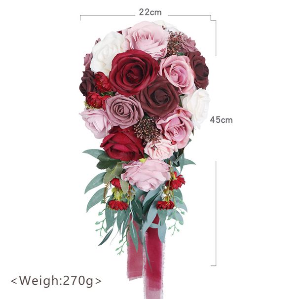 Festive & Party Supplies Simulation Teardrop Shaped Bride's Bouquet Wedding Photo Props Wedding Bouquet_maomaolike.com