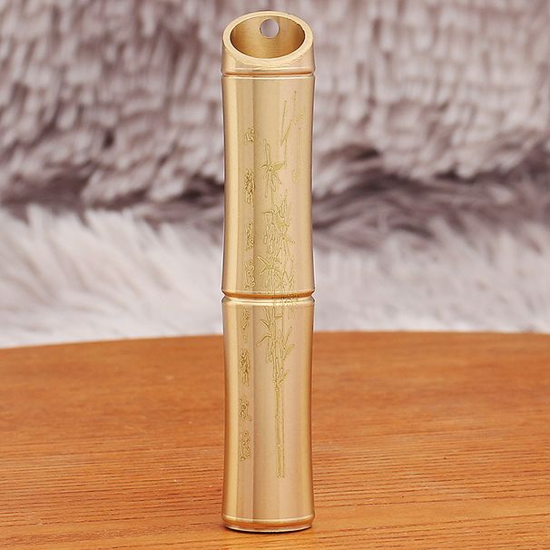 Brass Mini Bamboo Toothpick Holder Keychain Pendant Accessory Bag Unisex Portable Metal Craft_maomaolike.com