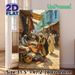 Middle Eastern Bazaar Painting Poster, Vibrant Oil-painting Style Bustling Market Scene Poster, Captures Lively Daily Life With Colorful Textiles_maomaolike.com