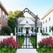 Metal Garden Arch With Gate W58.07*H97.24 Climbing Plants Support Rose Arch Outdoor Black_maomaolike.com