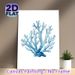 Blue Coral Painting Poster, Soft Watercolor Style Delicate Blue Coral Poster, Brings Tranquil Coastal Atmosphere, Ideal For Living Room, Bathroom_maomaolike.com