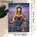Lavender Field & Reading Girl Painting Poster, Dreamy Whimsical Illustrated Poster, Serene Glowing Floral Reading Scene Suitable For Bedroom, Reading_maomaolike.com
