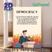 Democracy Themed Painting Poster, Minimalist Flat Graphic Poster, Presents Clear Democracy Definition, Ideal For Office, Meeting Room And Study Area_maomaolike.com