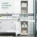 Modern Bathroom Cabinet, Narrow Storage Cabinet With Open Shelf, Drawer, Recessed Doors And Adjustable Shelves, White_maomaolike.com