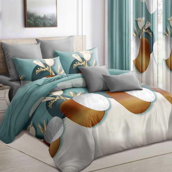 9 Piece In A Bag Thick Touch Bed Cover Curtain Set, Upgraded Luxury Bedspread Set, Bamboo Microfiber All Season Bedding-Set For Home, RV Beding, Boys And Girls Gifts With Gift Bag_maomaolike.com